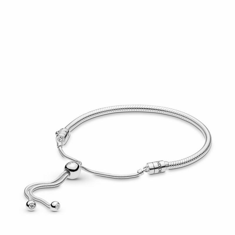 Pandora Australia Moments Snake Chain Slider Bracelet - Sterling Silver | ISQZKL783